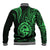 Polynesian Pride Guam Baseball Jacket With Polynesian Tribal Tattoo and Coat of Arms Green Version LT9 - Polynesian Pride