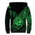 Polynesian Pride Guam Sherpa Hoodie With Polynesian Tribal Tattoo and Coat of Arms Green Version LT9 - Polynesian Pride