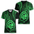 Polynesian Pride Guam Women V Neck T Shirt With Polynesian Tribal Tattoo and Coat of Arms Green Version LT9 Female Green - Polynesian Pride