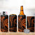 Polynesian Guam Coat of Arms 4 in 1 Can Cooler Tumbler Polynesian Tribal Tattoo Orange Version