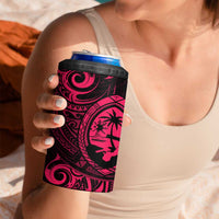 Polynesian Guam Coat of Arms 4 in 1 Can Cooler Tumbler Polynesian Tribal Tattoo Pink Version