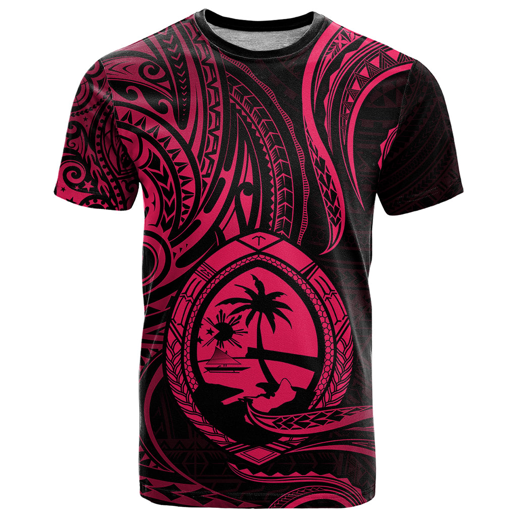 Polynesian Pride Guam T Shirt With Polynesian Tribal Tattoo and Coat of Arms Pink Version LT9 Pink - Polynesian Pride
