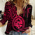 Polynesian Pride Guam Women Casual Shirt With Polynesian Tribal Tattoo and Coat of Arms Pink Version LT9 Female Pink - Polynesian Pride