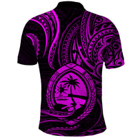 Polynesian Pride Guam Polo Shirt With Polynesian Tribal Tattoo and Coat of Arms Purple Version LT9 - Polynesian Pride