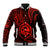 Polynesian Pride Guam Baseball Jacket With Polynesian Tribal Tattoo and Coat of Arms Red Version LT9 Unisex Red - Polynesian Pride