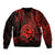 Polynesian Pride Guam Sleeve Zip Bomber Jacket With Polynesian Tribal Tattoo and Coat of Arms Red Version LT9 - Polynesian Pride