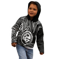 Polynesian Pride Guam Kid Hoodie With Polynesian Tribal Tattoo and Coat of Arms Black Version LT9 - Polynesian Pride