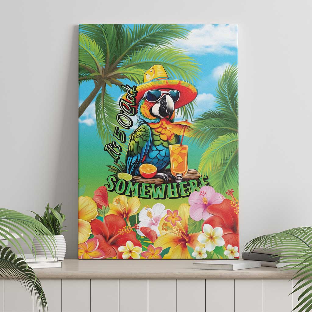 Always 5 O'clock Canvas Wall Art Hawaiian Tropical Parrot - Polynesian Pride