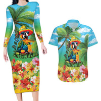 Always 5 O'clock Couples Matching Long Sleeve Bodycon Dress and Hawaiian Shirt Hawaiian Tropical Parrot - Polynesian Pride
