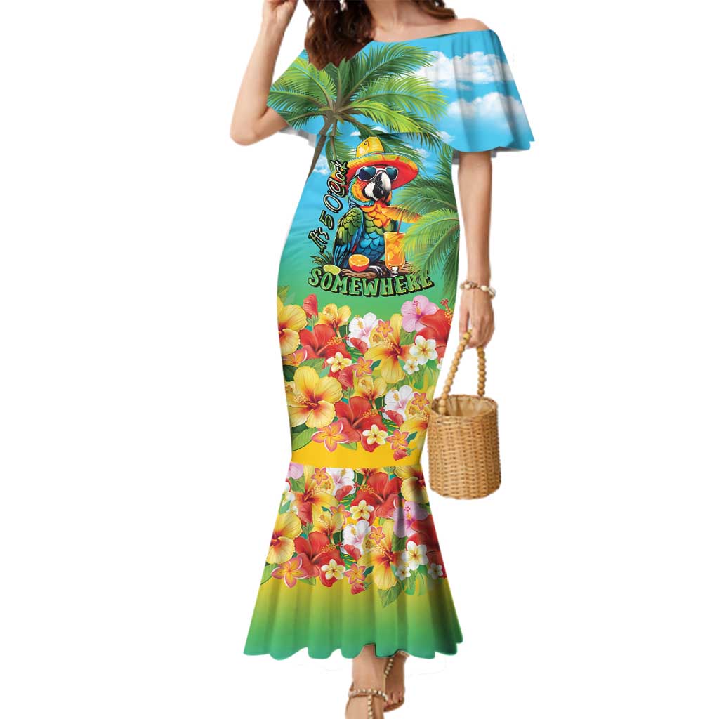 Always 5 O'clock Family Matching Mermaid Dress and Hawaiian Shirt Hawaiian Tropical Parrot - Polynesian Pride