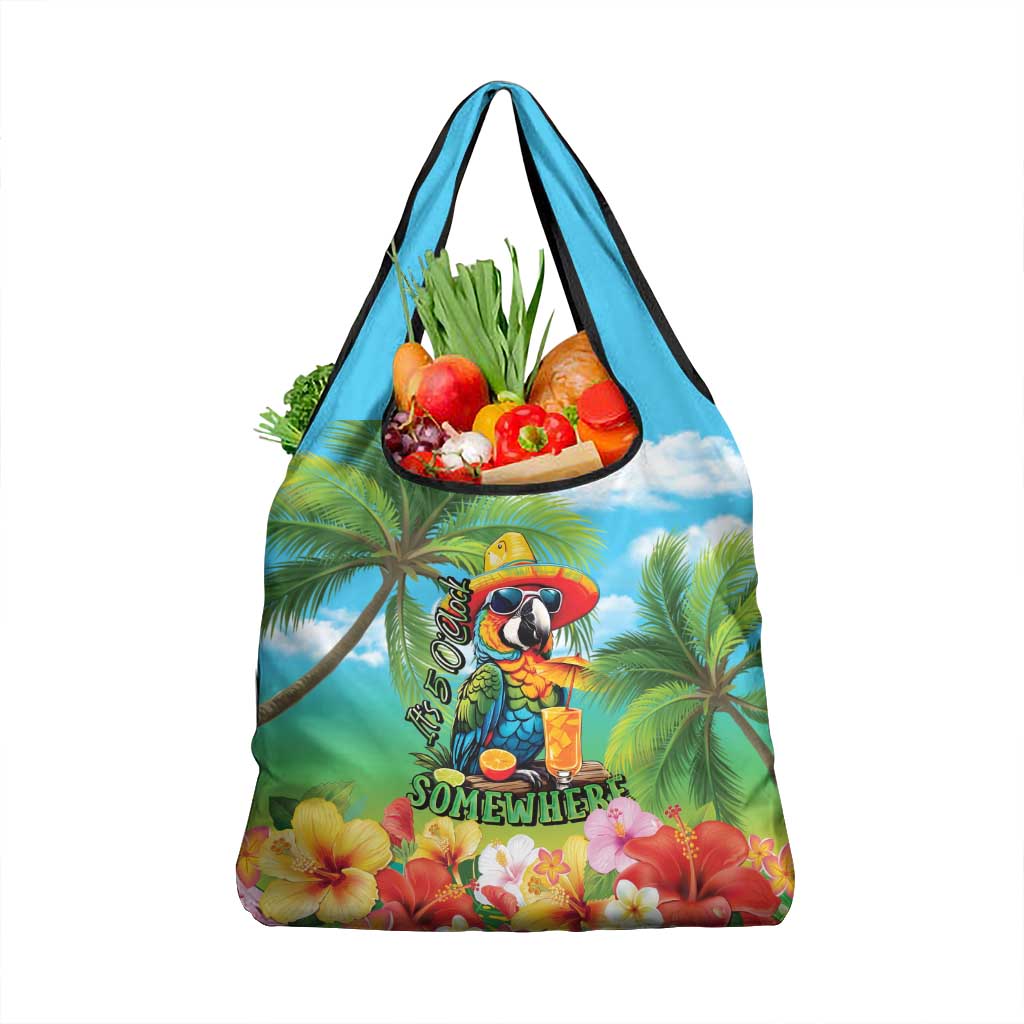 Always 5 O'clock Grocery Bag Hawaiian Tropical Parrot - Polynesian Pride
