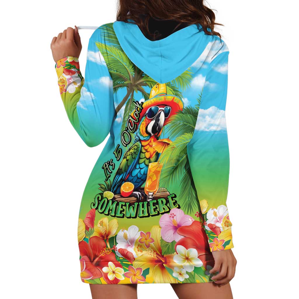 Always 5 O'clock Hoodie Dress Hawaiian Tropical Parrot - Polynesian Pride