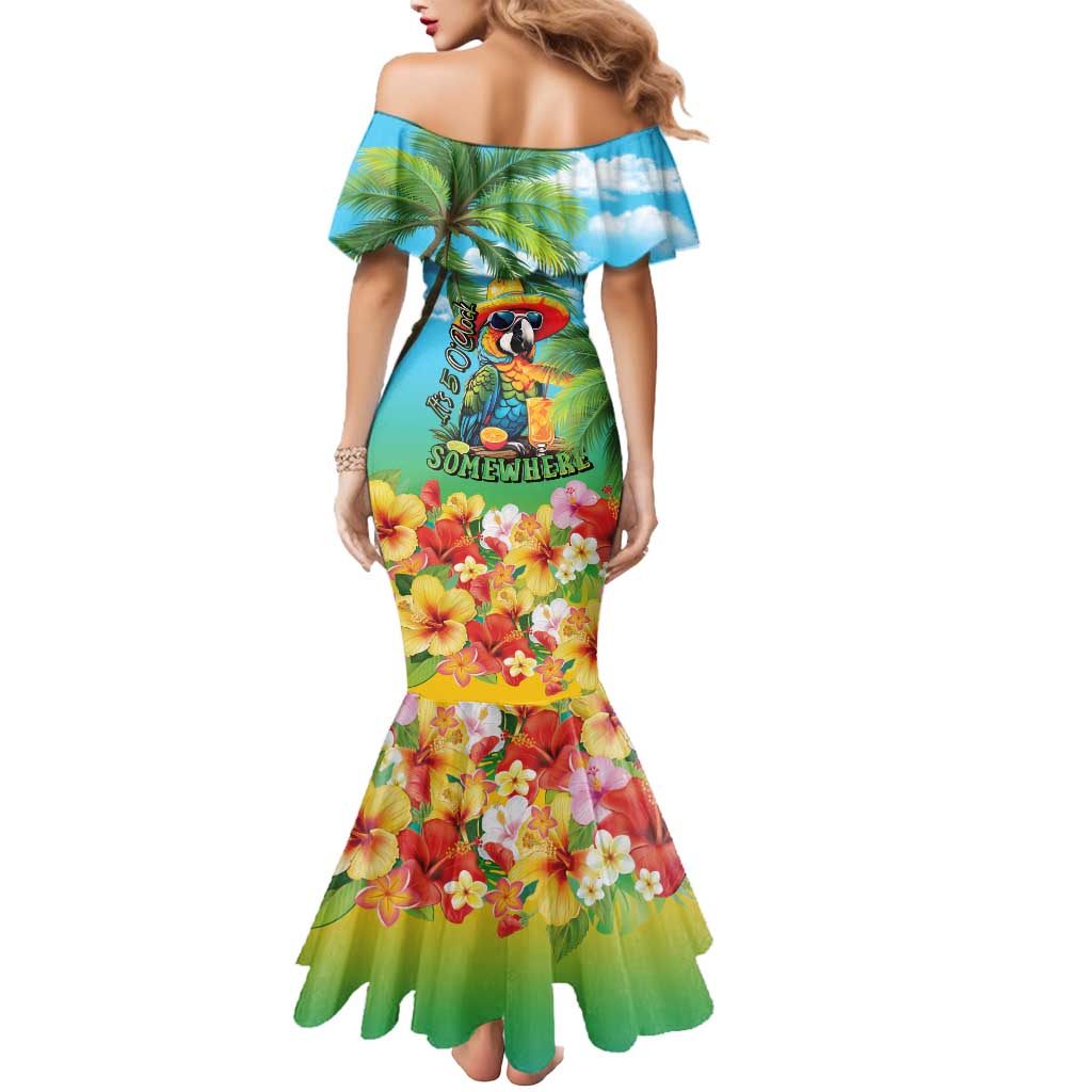 Always 5 O'clock Mermaid Dress Hawaiian Tropical Parrot - Polynesian Pride