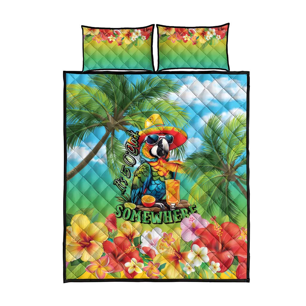 Always 5 O'clock Quilt Bed Set Hawaiian Tropical Parrot - Polynesian Pride