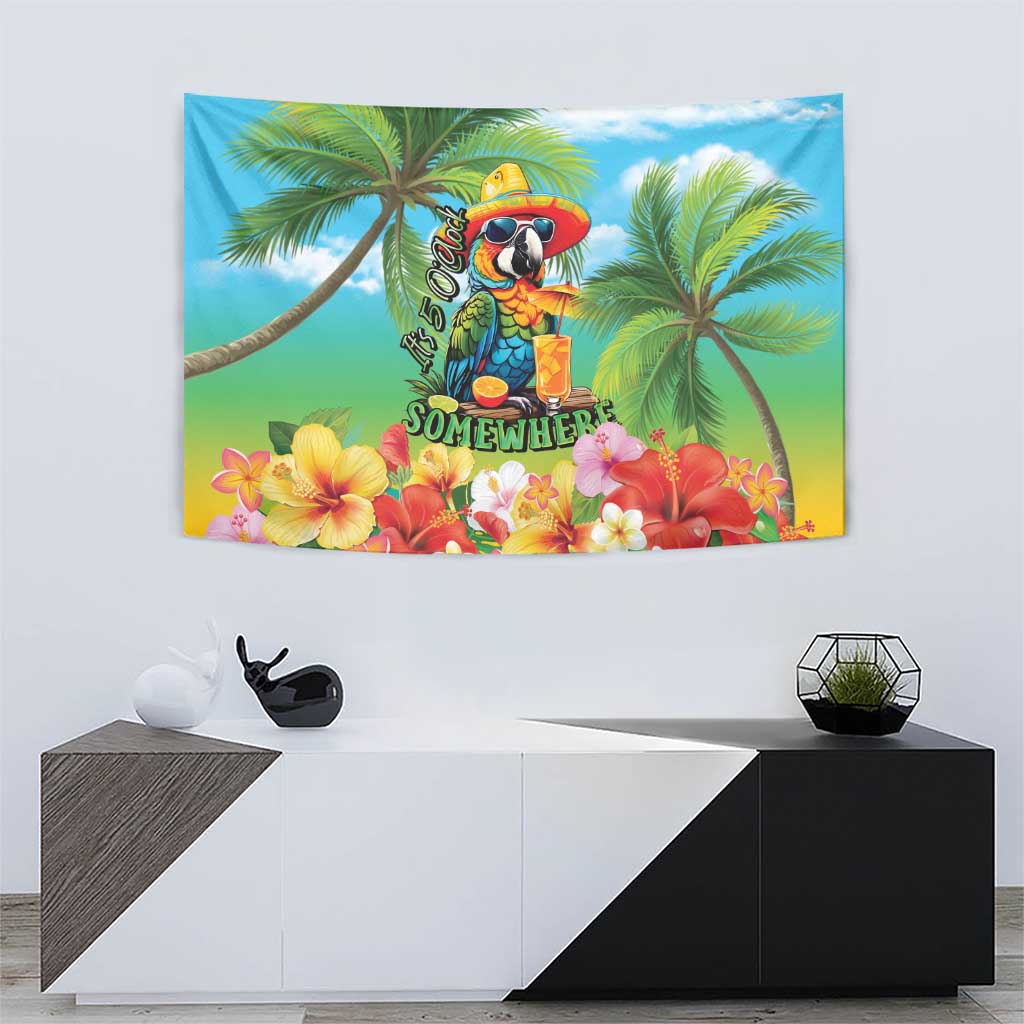 Always 5 O'clock Tapestry Hawaiian Tropical Parrot - Polynesian Pride