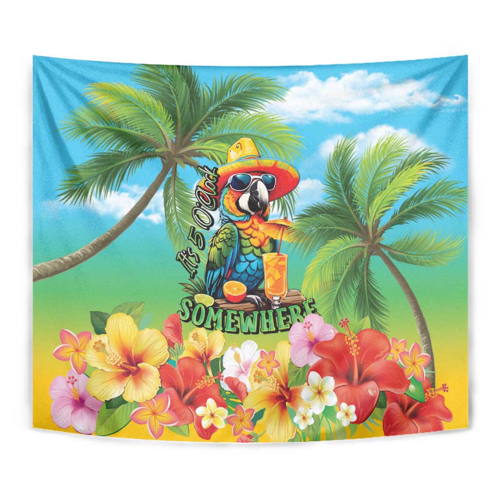 Always 5 O'clock Tapestry Hawaiian Tropical Parrot - Polynesian Pride