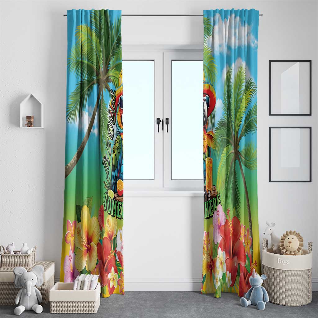 Always 5 O'clock Window Curtain Hawaiian Tropical Parrot - Polynesian Pride