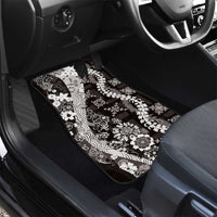 Hawaii Puakenikeni and Maile Lei Car Mats Black Japanese Wave Style - Polynesian Pride