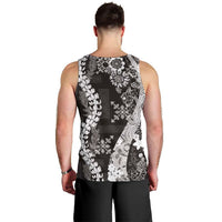 Hawaii Puakenikeni and Maile Lei Men Tank Top Black Japanese Wave Style - Polynesian Pride