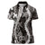 Hawaii Puakenikeni and Maile Lei Women Polo Shirt Black Japanese Wave Style - Polynesian Pride