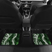 Hawaii Puakenikeni and Maile Lei Car Mats Green Japanese Wave Style - Polynesian Pride