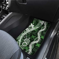 Hawaii Puakenikeni and Maile Lei Car Mats Green Japanese Wave Style - Polynesian Pride