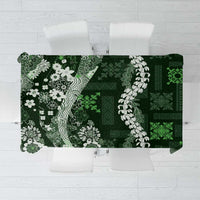 Hawaii Puakenikeni and Maile Lei Tablecloth Green Japanese Wave Style - Polynesian Pride