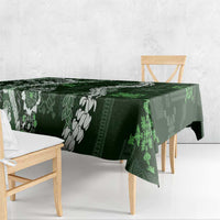Hawaii Puakenikeni and Maile Lei Tablecloth Green Japanese Wave Style - Polynesian Pride