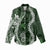 Hawaii Puakenikeni and Maile Lei Women Casual Shirt Green Japanese Wave Style - Polynesian Pride
