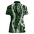 Hawaii Puakenikeni and Maile Lei Women Polo Shirt Green Japanese Wave Style - Polynesian Pride