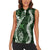 Hawaii Puakenikeni and Maile Lei Women Sleeveless Polo Shirt Green Japanese Wave Style - Polynesian Pride
