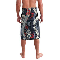 Hawaii Puakenikeni and Maile Lei Lavalava Navy Blue Japanese Wave Style - Polynesian Pride