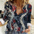 Hawaii Puakenikeni and Maile Lei Women Casual Shirt Navy Blue Japanese Wave Style - Polynesian Pride