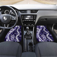 Hawaii Puakenikeni and Maile Lei Car Mats Purple Japanese Wave Style - Polynesian Pride
