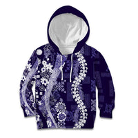 Hawaii Puakenikeni and Maile Lei Kid Hoodie Purple Japanese Wave Style LT9 Hoodie Purple - Polynesian Pride
