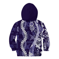 Hawaii Puakenikeni and Maile Lei Kid Hoodie Purple Japanese Wave Style LT9 - Polynesian Pride
