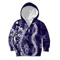 Hawaii Puakenikeni and Maile Lei Kid Hoodie Purple Japanese Wave Style LT9 Zip Hoodie Purple - Polynesian Pride