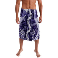 Hawaii Puakenikeni and Maile Lei Lavalava Purple Japanese Wave Style - Polynesian Pride