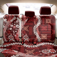 Hawaii Puakenikeni and Maile Lei Back Car Seat Cover Red Japanese Wave Style - Polynesian Pride