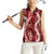 Hawaii Puakenikeni and Maile Lei Women Sleeveless Polo Shirt Red Japanese Wave Style - Polynesian Pride