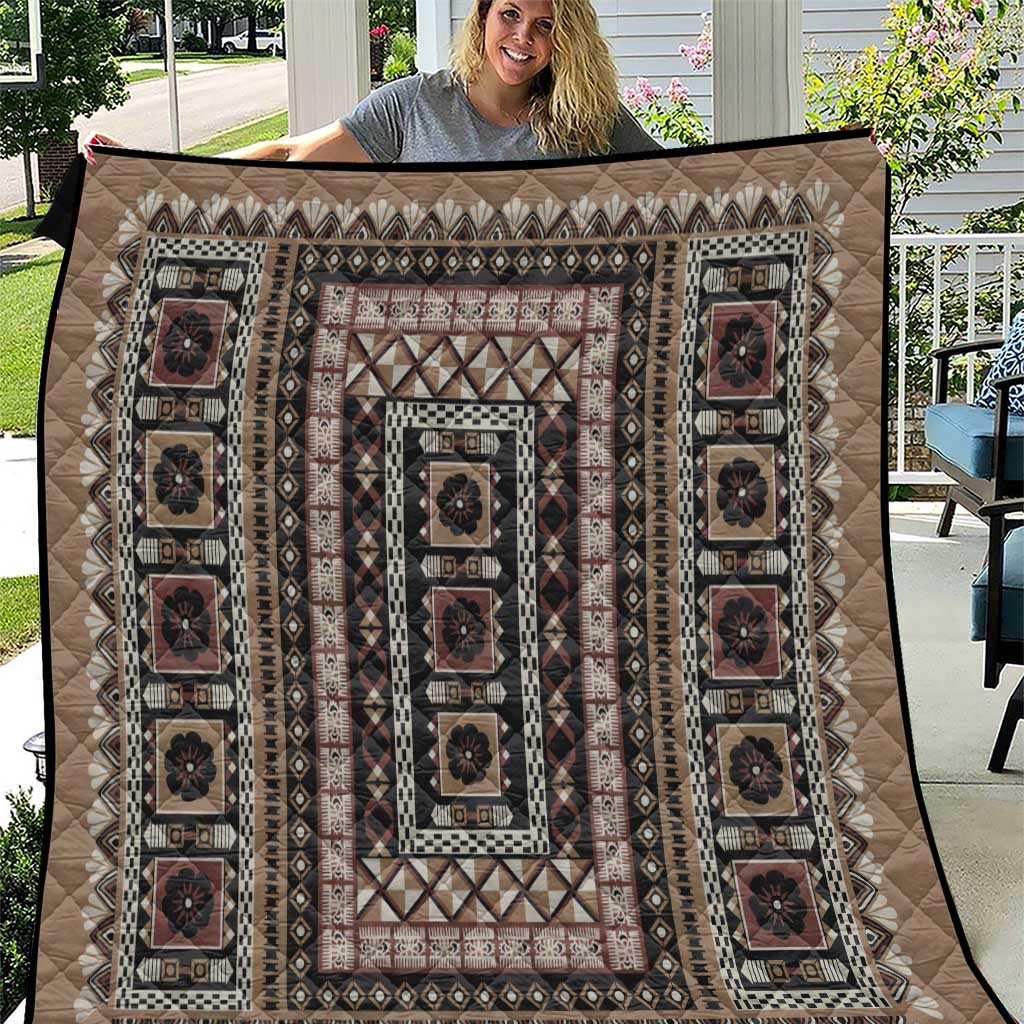 Bula Fiji Quilt Vintage Fijian Tribal Tapa Pattern - Polynesian Pride