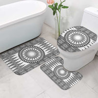 All White Tonga Malo e lelei Bathroom Set Vintage Ngatu Tribal Pattern - Polynesian Pride
