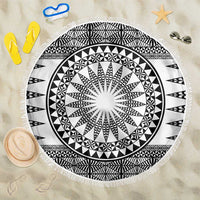 All White Tonga Malo e lelei Beach Blanket Vintage Ngatu Tribal Pattern - Polynesian Pride