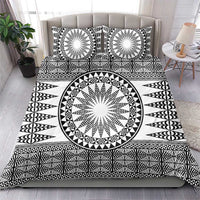 All White Tonga Malo e lelei Bedding Set Vintage Ngatu Tribal Pattern - Polynesian Pride