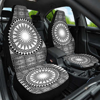 All White Tonga Malo e lelei Car Seat Cover Vintage Ngatu Tribal Pattern - Polynesian Pride
