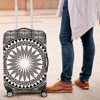 All White Tonga Malo e lelei Luggage Cover Vintage Ngatu Tribal Pattern - Polynesian Pride