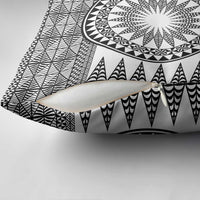 All White Tonga Malo e lelei Pillow Cover Vintage Ngatu Tribal Pattern - Polynesian Pride