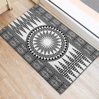 All White Tonga Malo e lelei Rubber Doormat Vintage Ngatu Tribal Pattern LT9 - Polynesian Pride