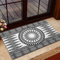 All White Tonga Malo e lelei Rubber Doormat Vintage Ngatu Tribal Pattern LT9 - Polynesian Pride