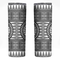 All White Tonga Malo e lelei Skinny Tumbler Vintage Ngatu Tribal Pattern LT9 White - Polynesian Pride